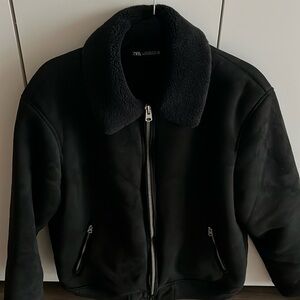 Zara Black Suede Biker Jacket